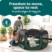 FurHaven Soft-Sided Dog & Cat Playpen - Hunter Green / Extra Large - image 2