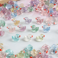 Cidinge 60 Pcs Mini Resin Ducks Luminous Tiny Ducks Miniature Duck - Glitter Ducks - image 2