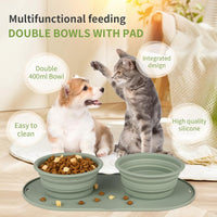 Puppy Dog Bowl, Travel Bowls Dog Food Bowls&Dog Water Bowls - green - image 2