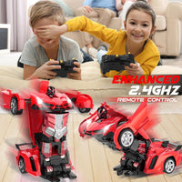 Dolanus Remote Control Car, Transform Robot, Boys Toys Gifts - Red - image 4