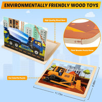 LACCHOUFEE 4-pack wooden puzzles for kids ages 3 to 5 - view 12