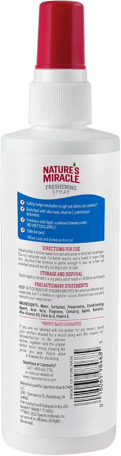 Nature's Miracle Freshening Spray for Dogs - Sunkissed Breeze / 8 fl oz (Pack of 1) - image 2