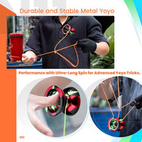 MAGICYOYO N11 Metal Yoyo Professional Responsive & Unresponsive Trick - N11 Black Green Red - image 3