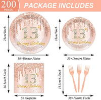 CHUNNIN 200 PCS Gone Fishing Party Plates Napkins Fishing Tableware - 13th Birthday - image 2