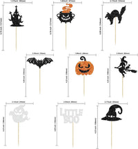 Gyufise Halloween baby shower cupcake toppers with Oh Baby ghost designs on picks - view 26