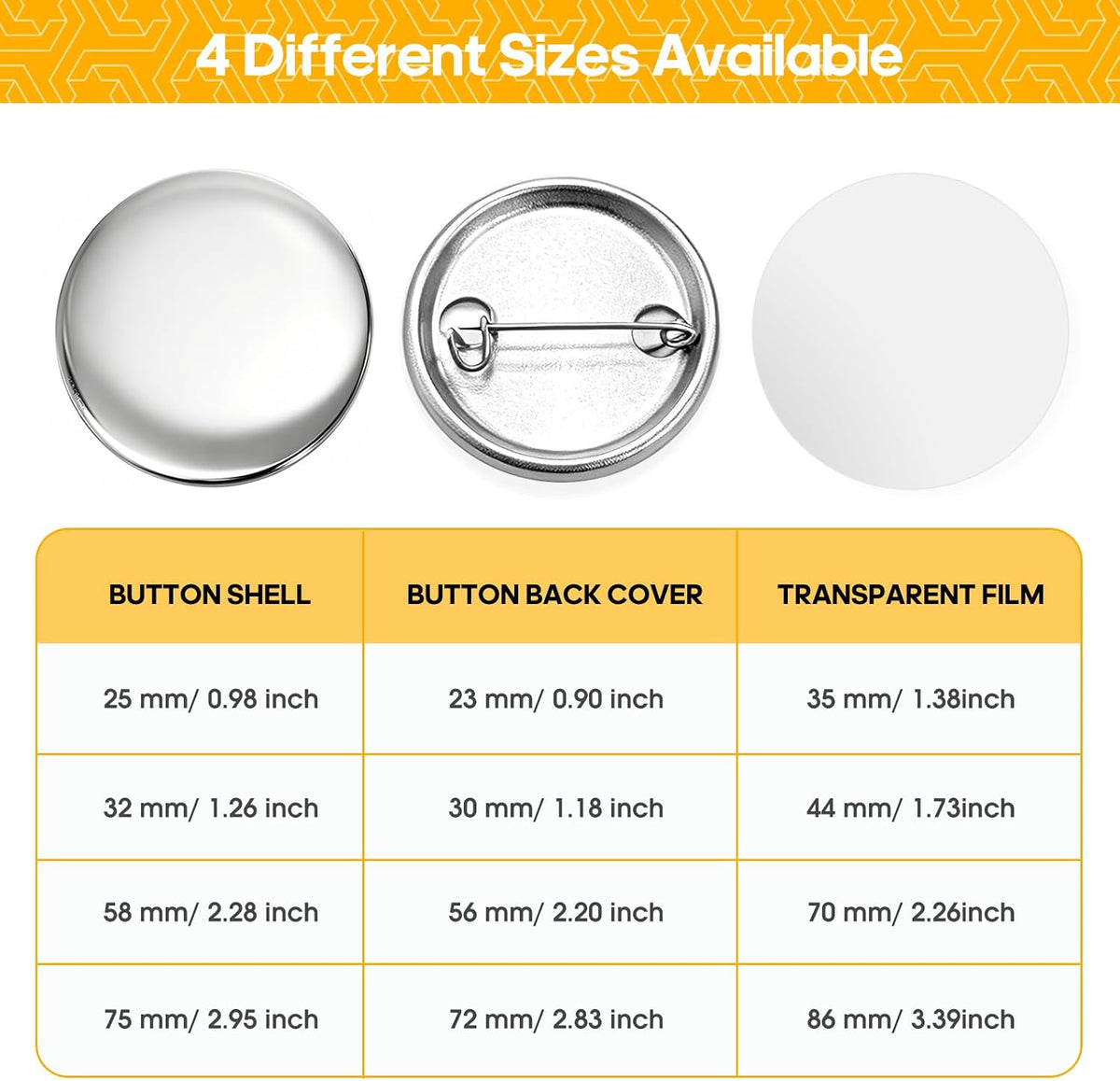 300 Pcs 58mm/2.28 inch Button Maker Supplies - 32mm/1.25 inch - Button Supplies Button Parts - image 4