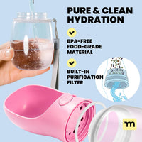 MalsiPree Dog Water Bottle Dispenser, Leak-Proof - Pink / 12oz - Standard - image 4