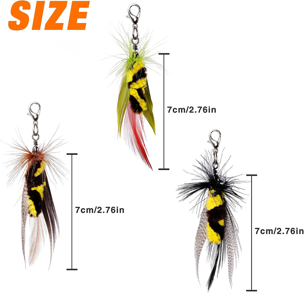 JXFUKAL Cat Toys - 2 in 1 Spring Cat Wand Toy with 2PCS Ultra-Long Cat Teaser, 4PCS Spring Steel - 3PCS REFILLS - image 3