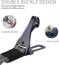 AUBELL Dog Seat Belt for Car,2 Pack Set 3-in-1 Adjustable Reflective Bungee Heavy Duty Dog Car Harness Tether with Clip Hook Latch & Buckle,Swivel Zinc Alloy Carabiner,Black+Grey