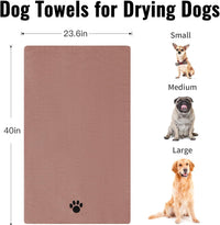 Puomue 2 Pack Microfiber Dog Towels for Drying Dogs - Brown / 40 x 23.6 inches - 2 Pack - image 3