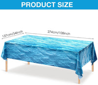 Irenare 2 Pieces Ocean Plastic Tablecloth 54 x 108 Inch Blue – Fun for Kids & Family - 3 / 54 x 108 Inch (Rectangular) - image 2