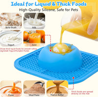 Slow Feeder Dog Bowls & Lick Mat for Liquid and Thick Treat - Medium / Blue - image 3