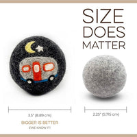 Fluff Ewes Wool Dryer Balls 6 Pack Premium New Zealand Wool Laundry Balls for Dryer, No Static Dryer Balls Laundry Reusable, XL Wool Dryer Balls Cute, Baby Dryer Balls for Dryers - are We There Yet