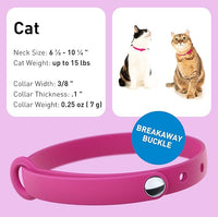Cat Collar 2 Pack - Soft, Comfortable, and Lightweight Safety Breakaway Collar with Name Tag Ring for Outdoor Cats and Sensitive Skin Kittens by Nuvuq (6 ⅞" to 10 ¼", Pink)