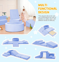 Elftopia foam climbing set with ball pit, stairs and ramps for toddlers in grey - view 8