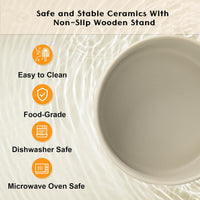 SPUNKYJUNKY Ceramic Elevated Dog Bowls 2 Pack - Medium - 3.6 CUPS*2 / Grey - image 3