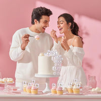 32 PCS Colorful Ball Shaped Cake Topper Pearl Balls Cupcake Cake - Clear - image 3