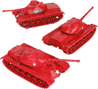 TimMee Toy Tanks for Plastic Army Men, OD Green WW2 3pc - Red