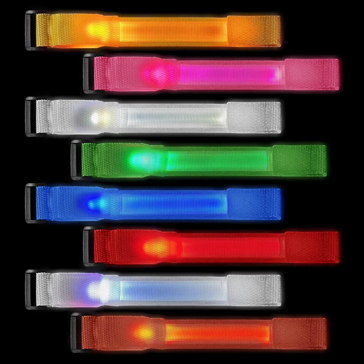 M.best 8pcs LED Light Up Bracelets Glow Flashing Wristbands Glow - 16pcs Multicolor - image 3
