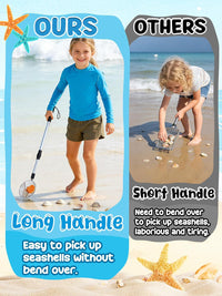 2 Pack 21.6"~33" Adjustable Sand Sifter with Seashell Bags for Adults - 1 Pack - image 2