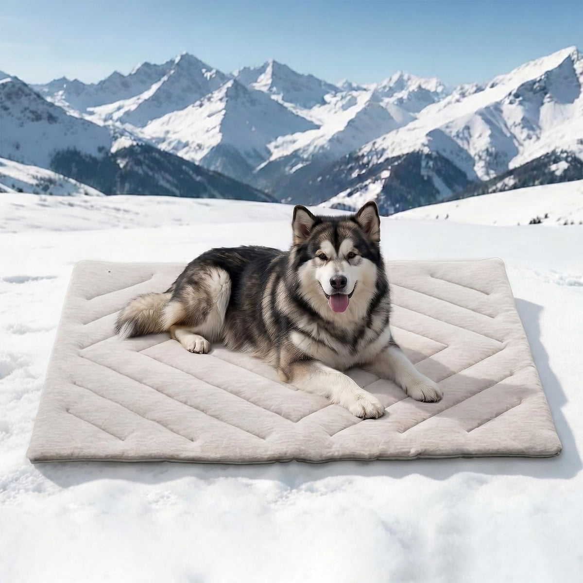 Dog Cooling Mat Self Coolings Foldable Cooling Pad for Dog in Summer - Rectangle,Gray / X-Large-59"L x 40"W