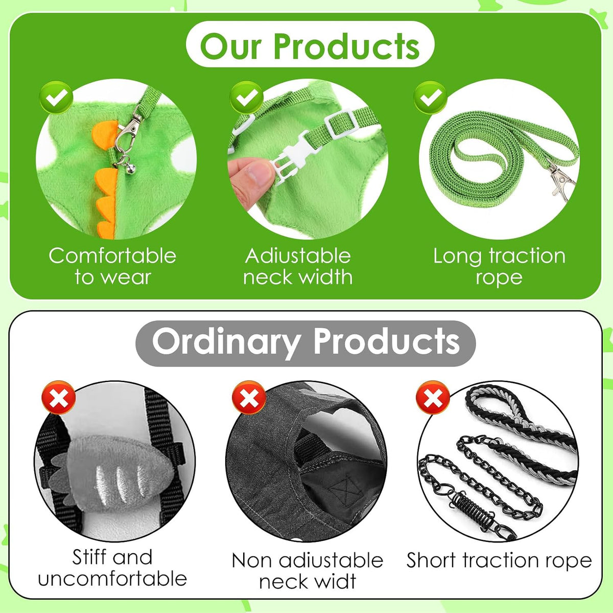 Ferret Harness and Leash Set Small Animals Vest Harness with Safe - Green - image 3