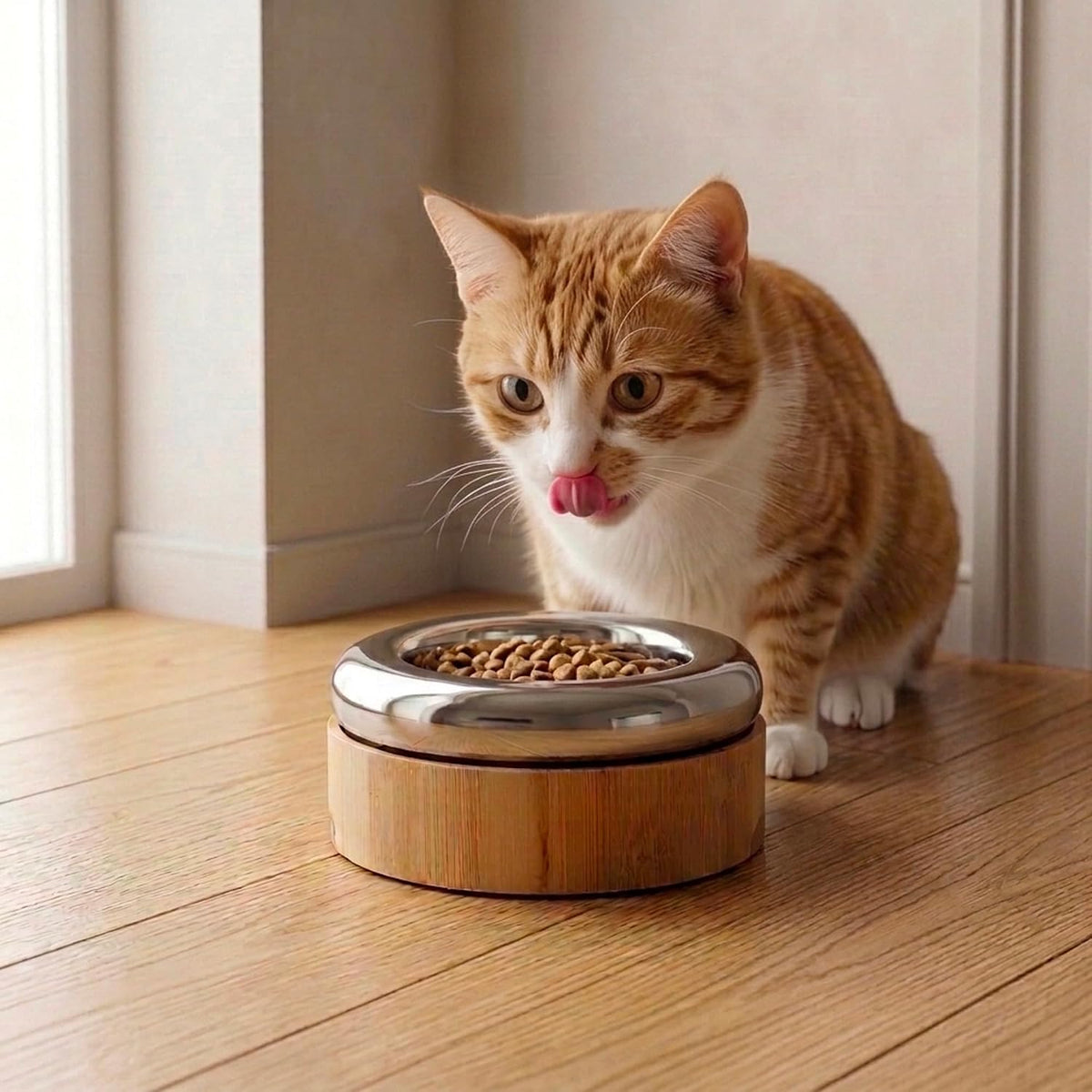 CatGuru Cat Food Bowl, Ceramic Bowls for Indoor Cats - Set of Two / Torus Mirror - image 4