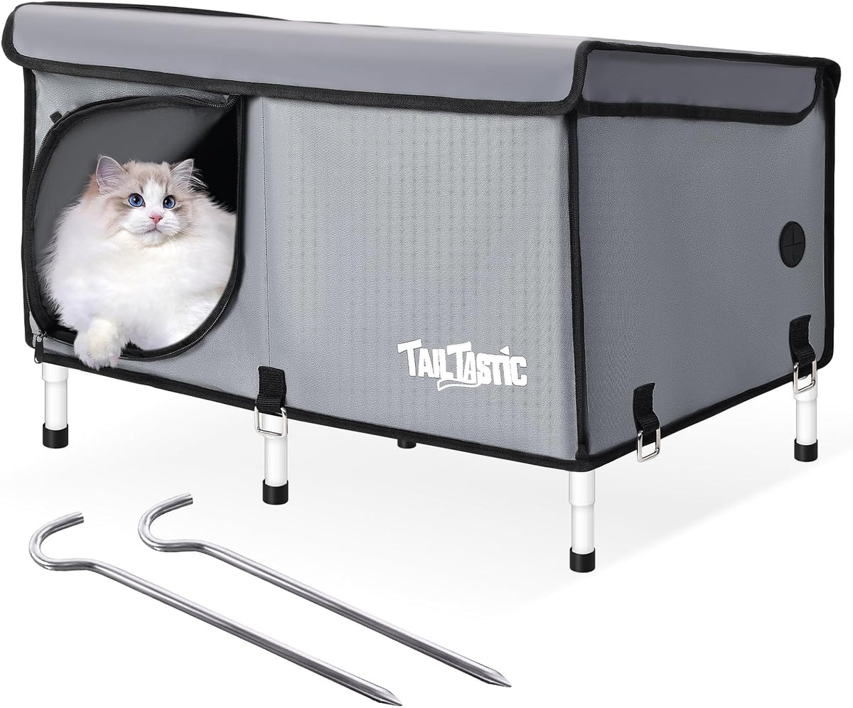 Outdoor Cat House Elevated - gray