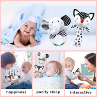 XIXILAND Baby Rattles 0-6 Months Newborn Toys Infant Toys 0-3 Months - Black&white-1 - image 3