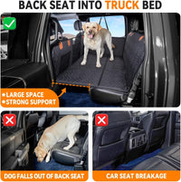 Hard Bottom Dog Car Seat Cover for Back Seat - Black / For Full Size Truck - image 3