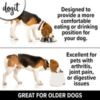 Dogit Elevated Dog Bowl for Large Dogs, White – Essentials for Dogs - Large / Off White - image 3