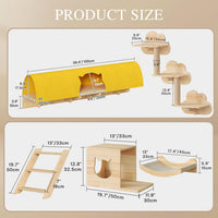 Cat Wall Shelves, 9-in-1 Wood Cat Wall Furniture Set, Burlywood – Essentials for Cats - Burlywood / 12-in-1 - image 2