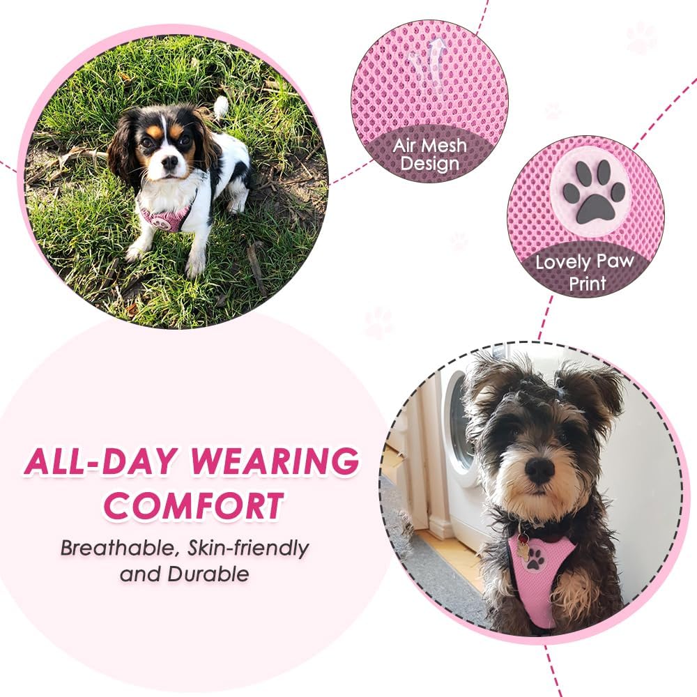 Lukovee Dog Car Harness Seat Belt Set - Large / A-Pink - image 3