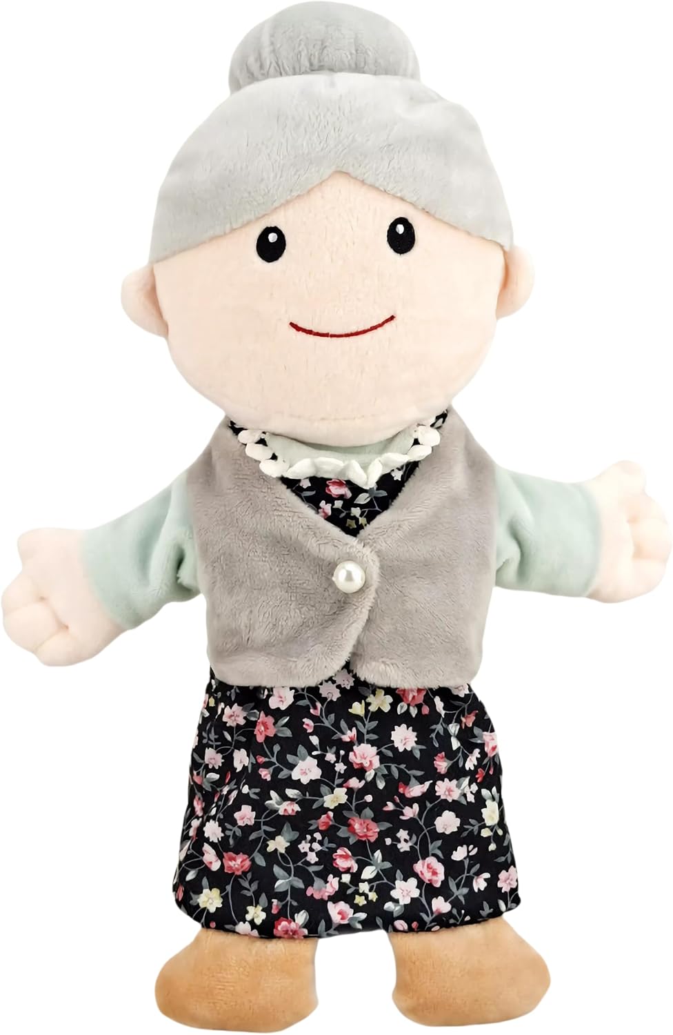 Family Hand Puppets for Kids, Includes Grandpa, Grandma, Dad - Whole Body Grandma