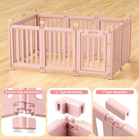Dog Playpen Indoor, Puppy Playpen, White 23.6" H, 10 Panels - pink / 10 / 23.6 inch Height - image 4