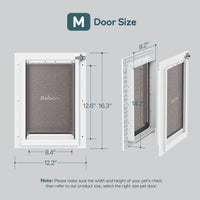 Baboni Dog Door for Door, 3-Flap, Durable Plastic Frame - Snow White / Medium / Plastic Frame - image 2