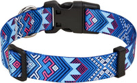 Mihqy Dog Collar for Medium Dogs, Fashion Design, M - S (Neck 9.8-15.7", Width 5/8") / Blue Ethnic Style - image 2