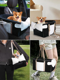 Dog Car Seat for Small Dogs, Center Console Seat for Puppy - Black - image 4