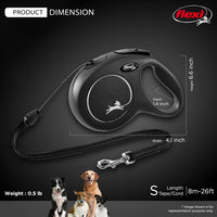 FLEXI Classic Cord Retractable Dog Leash - Black / Small - 26 ft (Cord) - image 4