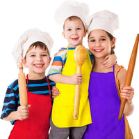 PLULON 8 Pcs Colorful Apron Kids Aprons for Painting Cooking Art Smock – Fun for Kids & Family - Multicolor / 30 - image 3