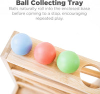 Montessori & Me wooden ball tracker with open zigzag rails and balls - view 7