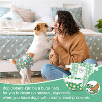 Pet Soft Dog Diapers Female, Disposable Female Dog Diaper - Green Flower / XX-Small(36Pcs) - image 2
