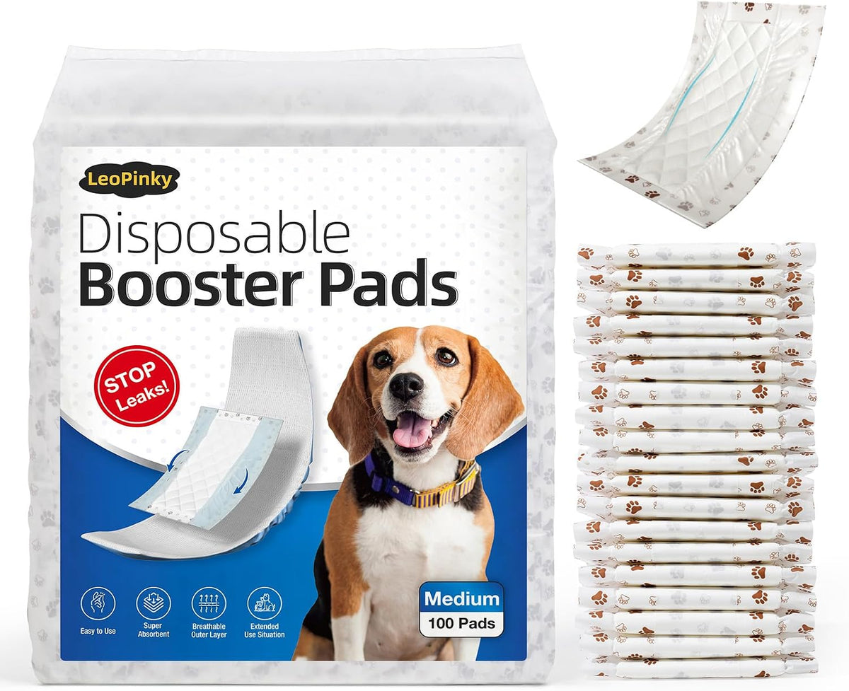 Disposable Dog Diaper Booster Pads XS - Paws / M - (100 Count)