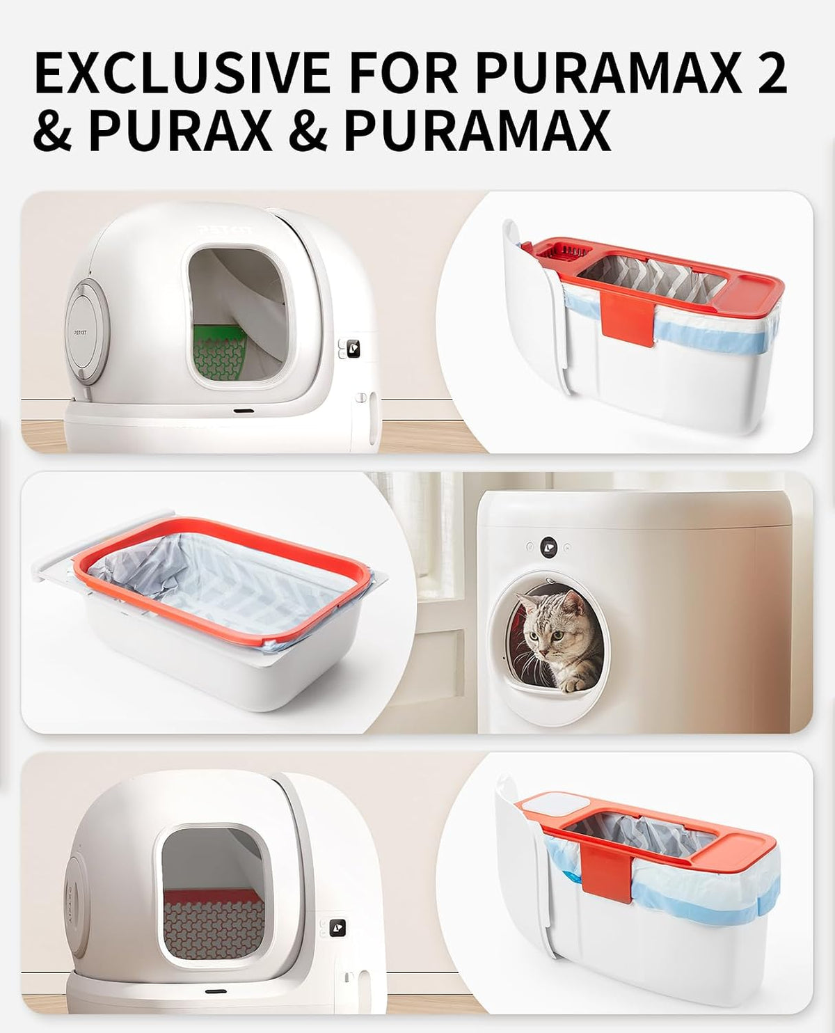 PETKIT PuraX PuraMax Replaced Waste Bags-5 Rolls – Daily Care for Cats - 5 Roll (100 Count) - image 2