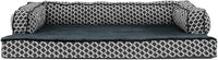 Furhaven Memory Foam Dog Bed for Large Dogs w/ Removable Bolsters & Washable Cover, For Dogs Up to 95 lbs - Plush & Woven Decor Comfy Couch Sofa - Diamond Gray, Jumbo/XL