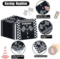 PIXHOTUL 100 pack red and white striped carnival paper napkins - view 12