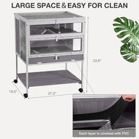 Guinea Pig Cage, Moveable Metal Frame Hamster Cage Anti-Chewing with Aluminium Alloy Edge, Hideouts, Ramps, Seesaws Chewing Toy, Deeper Pull-Out Leakproof Tray for Indoor Outdoor（White）