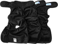Paw Inspired Washable Dog Diapers, Assorted and White Lining - Black (Black Lining) / X-Small (3 ct.) - image 3
