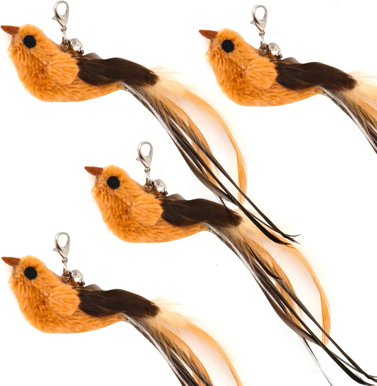 miwoowim 12 Pack Cat Wand Toy Refills with Bells - 4 birds - image 2