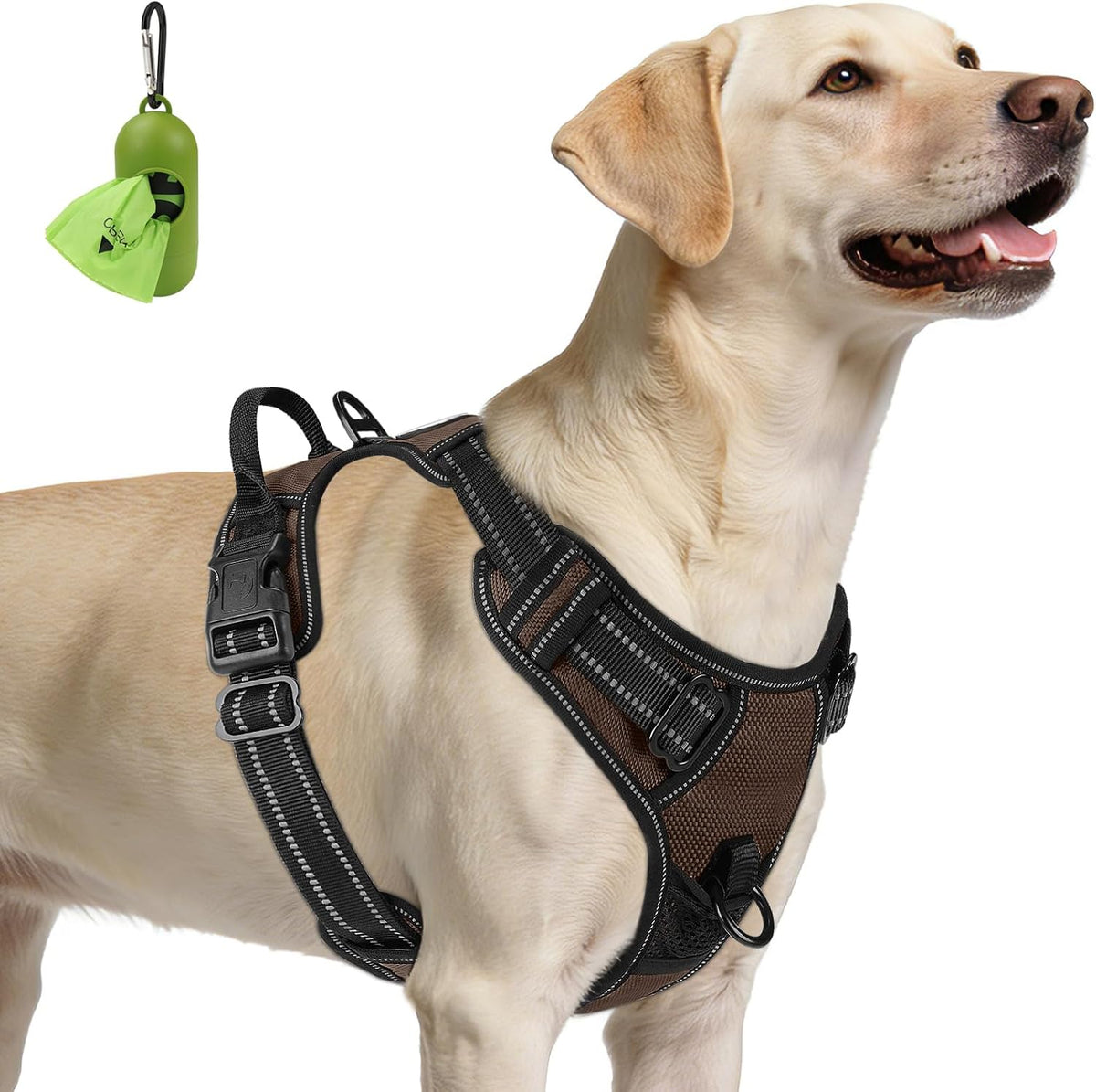Joytale No Pull Dog Harness Medium Sized Dog, Front Clip - Large / Brown